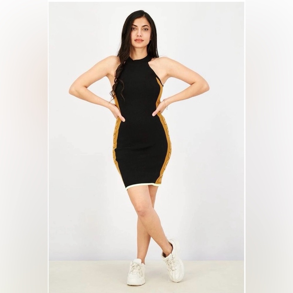 ADIDAS X IVY PARK  Sleeveless Knit Logo Black Dress 14